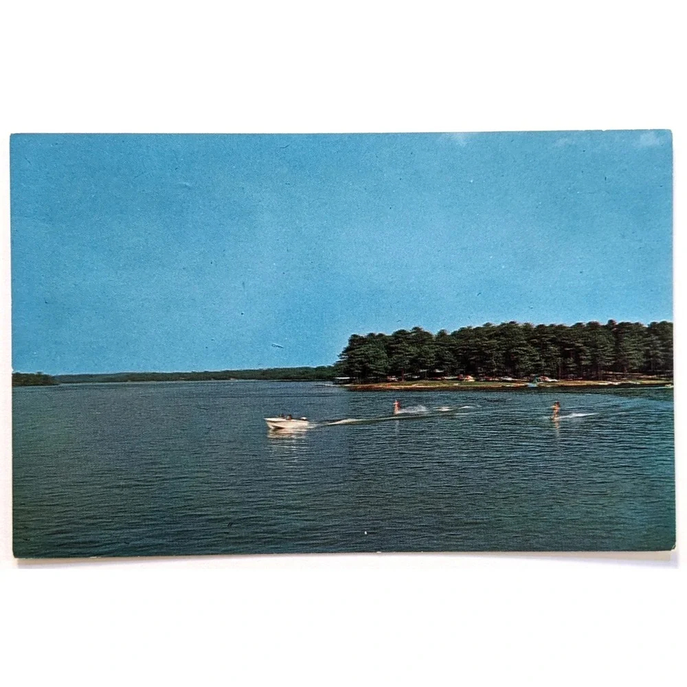 Milledgeville, Georgia GA Lake Sinclair Water Skiing Boating View 1960s Postcard
